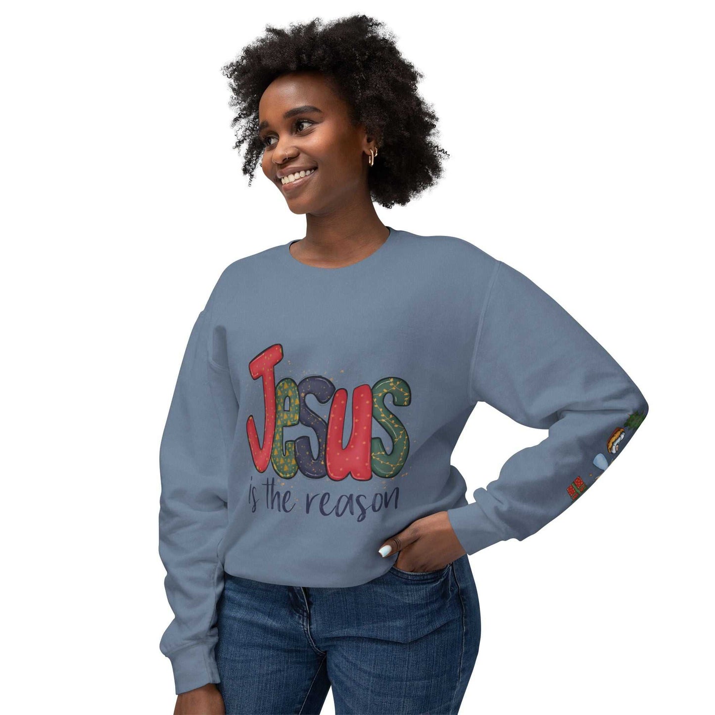 Jesus is the reason|Unisex Lightweight Crewneck Sweatshirt