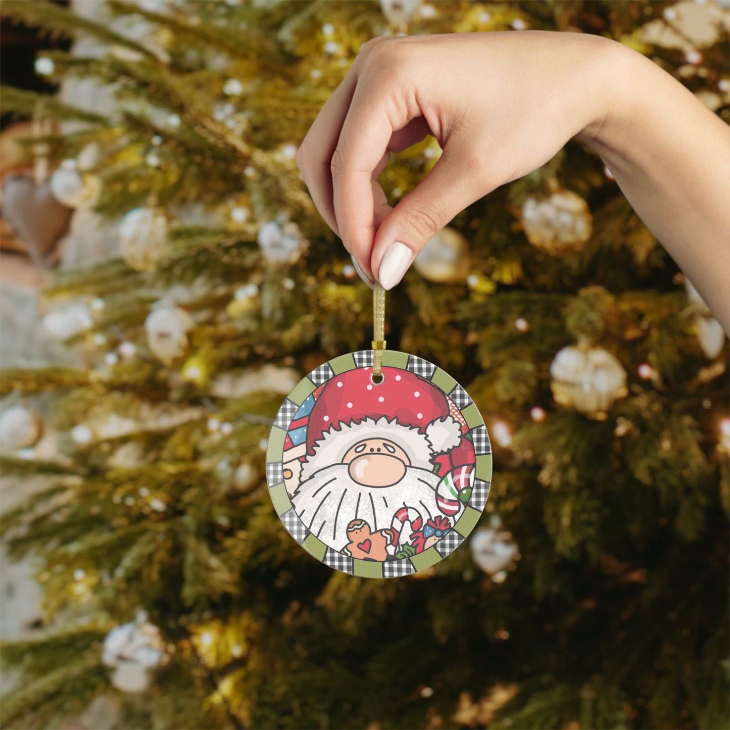 Glass Ornament Santa