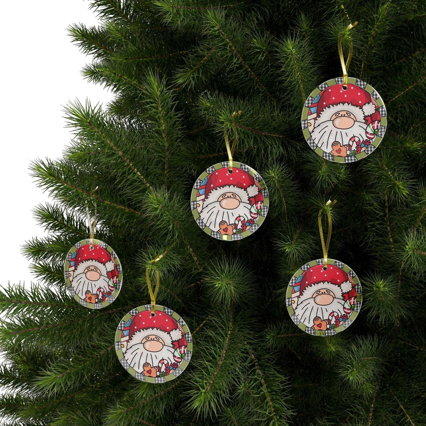 Glass Ornament Santa