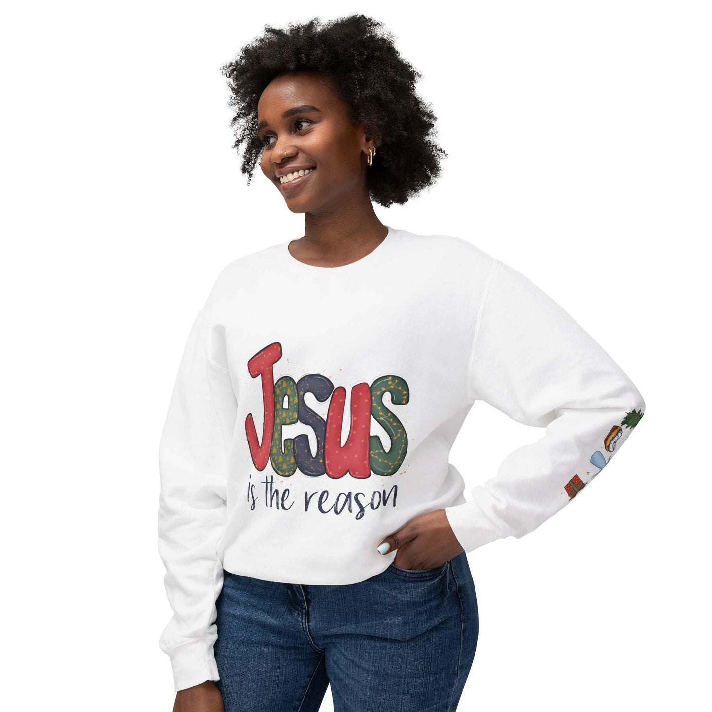 Jesus is the reason|Unisex Lightweight Crewneck Sweatshirt