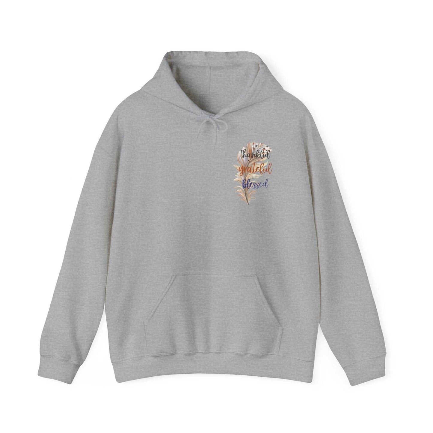 Minimalistic Thankful Blessed Hooded Sweatshirt