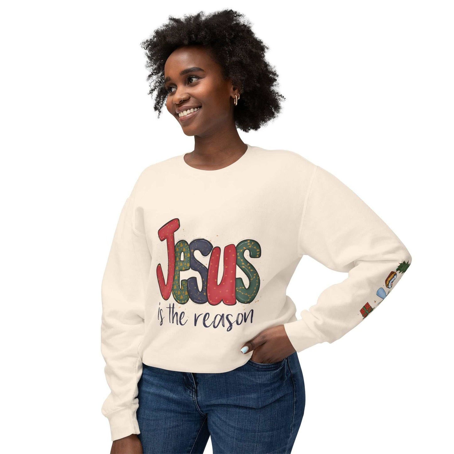 Jesus is the reason|Unisex Lightweight Crewneck Sweatshirt