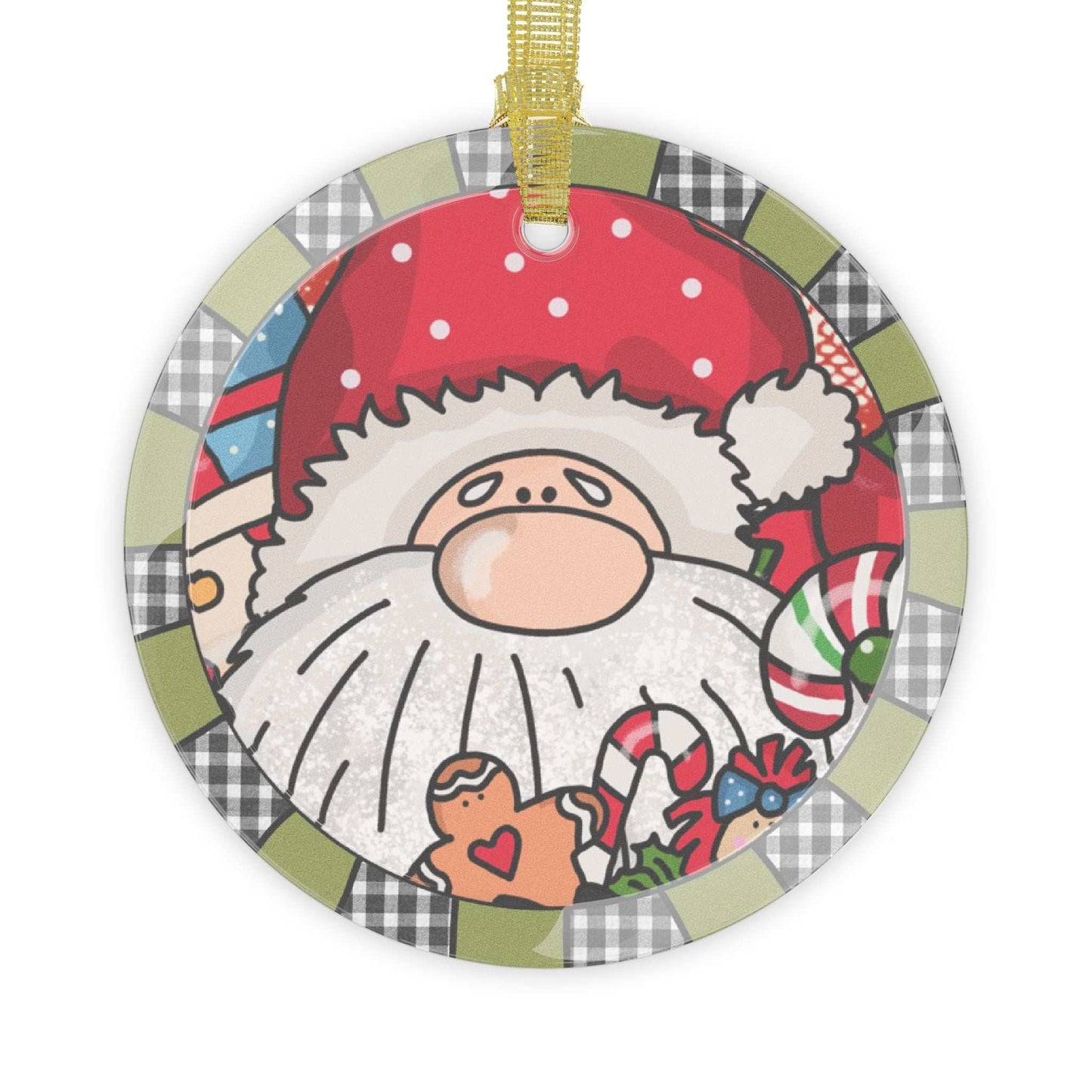 Glass Ornament Santa