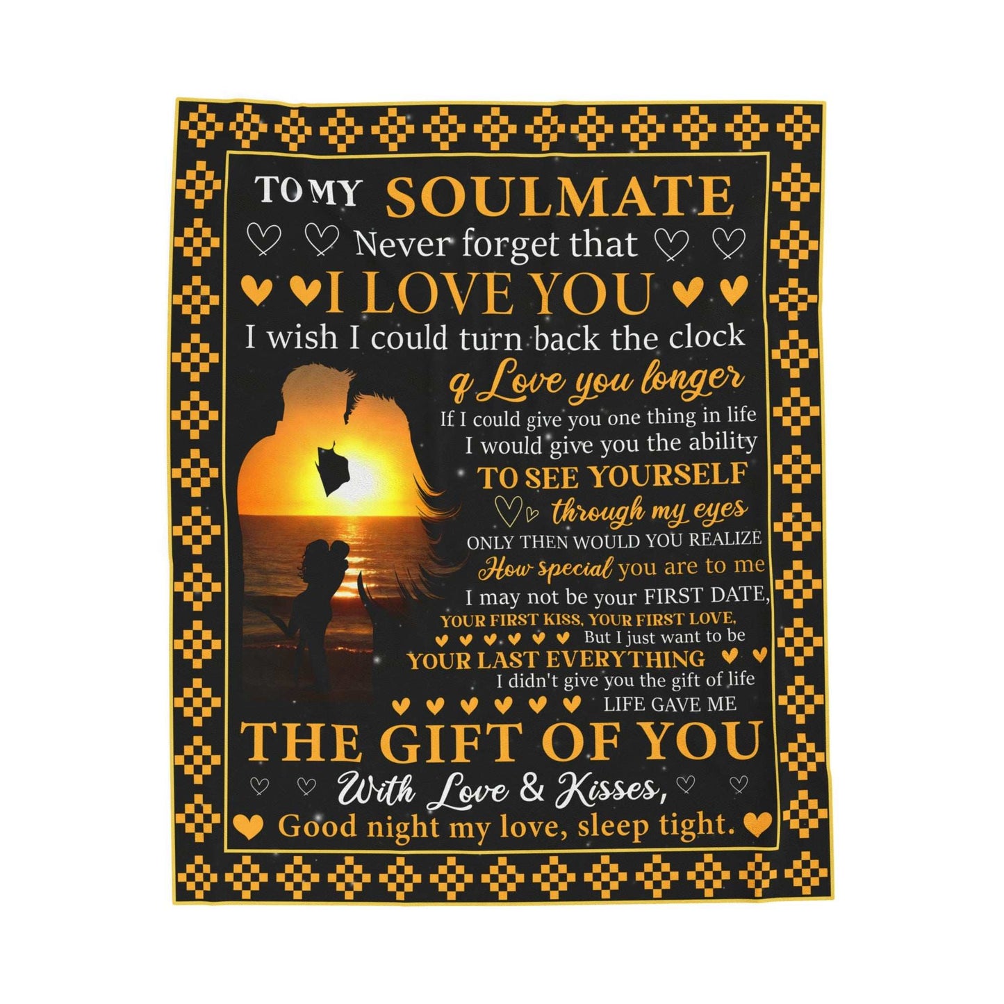 To My Soulmate | Velveteen Plush Blanket