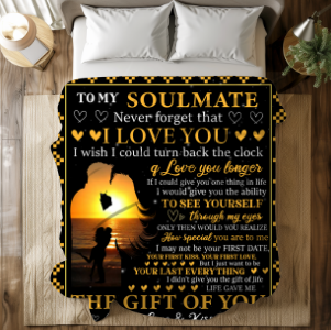 To My Soulmate | Velveteen Plush Blanket