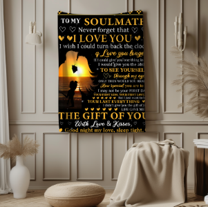 To My Soulmate | Velveteen Plush Blanket