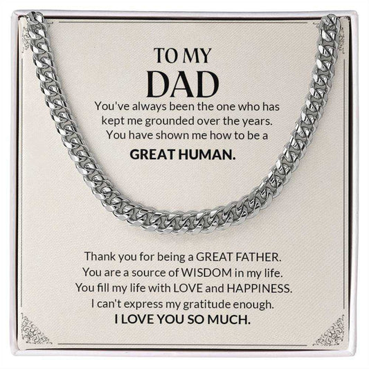 To My Dad | I Love  You So Much - Cuban Link Chain