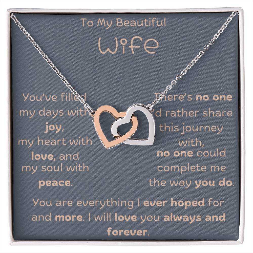 My Beautiful Wife Necklace 2 hearts